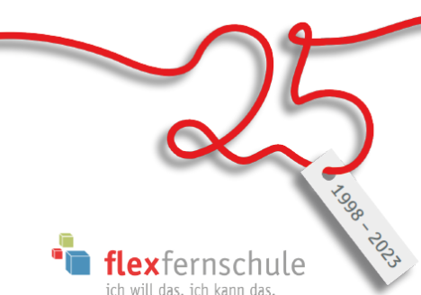 Logo der Flex mit Schriftzug "25 - 1998 - 2023"